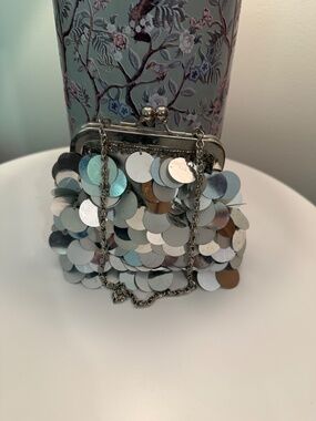 Petite Silver Medallion Evening Bag